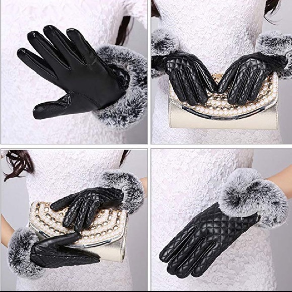 🆕 NWOT Faux Leather Women’s Touch Screen Gloves - Picture 2 of 6